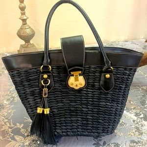 Large black and gold Talbot shoulder bag!
